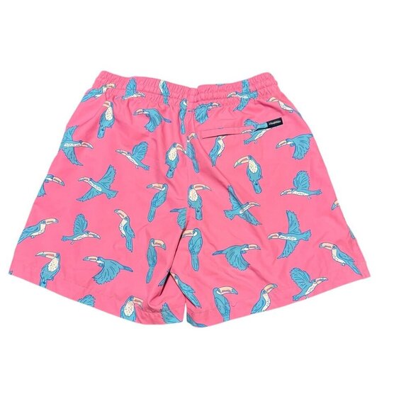 Chubbies Toucan Swim Trunks Pink With Drawstring Waist & Back Pocket - Mens S - Picture 4 of 5